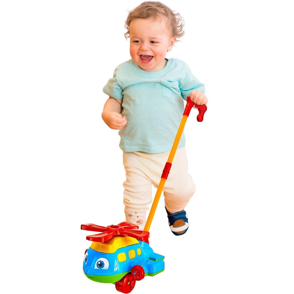 Brinquedo Para Bebê Avião Helicóptero Push Plane - Bs Toys