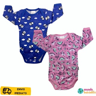 Body Bebê Manga Longa Estampado Enxoval Maternidade