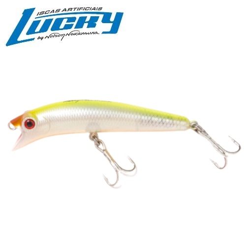 Isca Artificial Lucky by Nelson Nakamura Happy Popper - 205 Transparente Verde Limão
