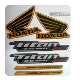 Adesivo Titan cg 150 ex 11 / 2011 amarelo amarela dourado dourada adesivos faixa