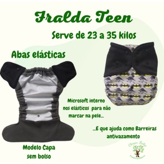 Fralda ecológica TEEN  avulsa de 23 a 35 kilos ou absorventes avulsos.