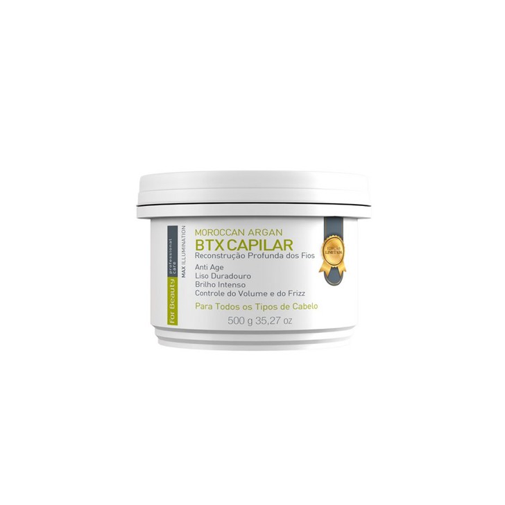 Btx Moroccan Argan Capilar Max Illumination For Beauty 500g em Oferta na Shopee