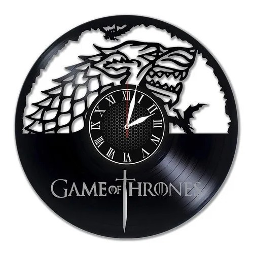 Game Of Thrones 09 - Relógio Disco De Vinil Decoração
