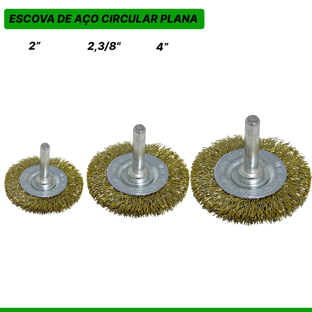 Escova De Aço Circular Plana 5mm A 10 MM Para Furadeira Esmerilhadeira MTX