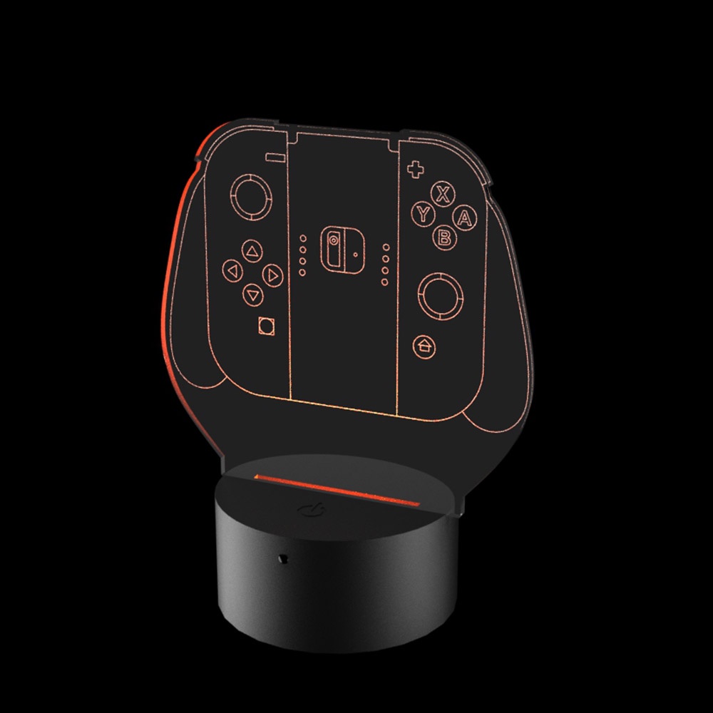 Luminária de Led Controle Nintendo Switch 16 Cores Com Controle Remoto E Base