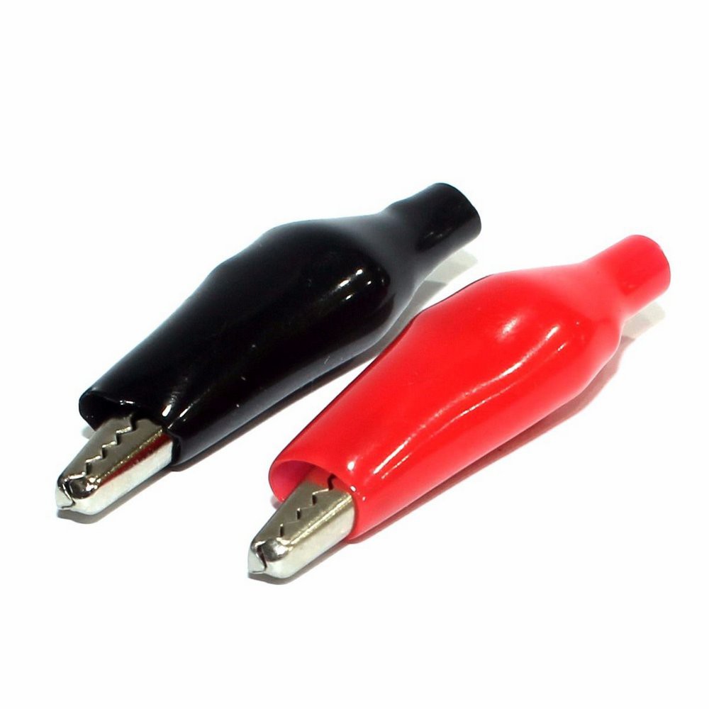 Garras de jacaré 28mm par (preto/vermelho)