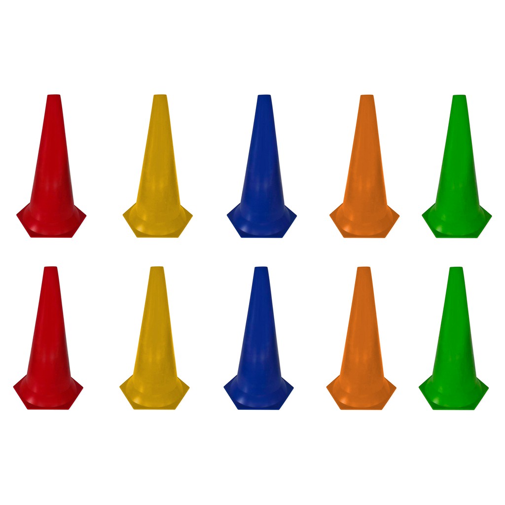 Kit Com 10 Cones 50cm Fitness Treinamento Funcional Circuito