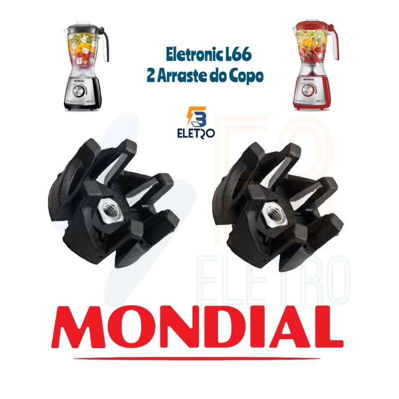 2x Arraste do Copo Liquidificador Mondial Eletronic L-66