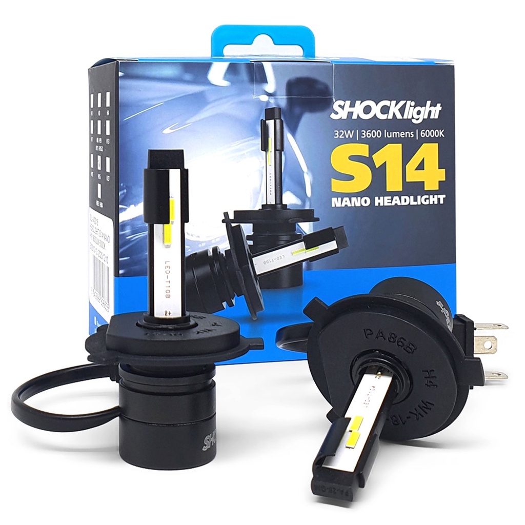 Kit Ultra Led Automotiva Encaixe H4 Headligth Mini Nano S14 6000k Shocklight