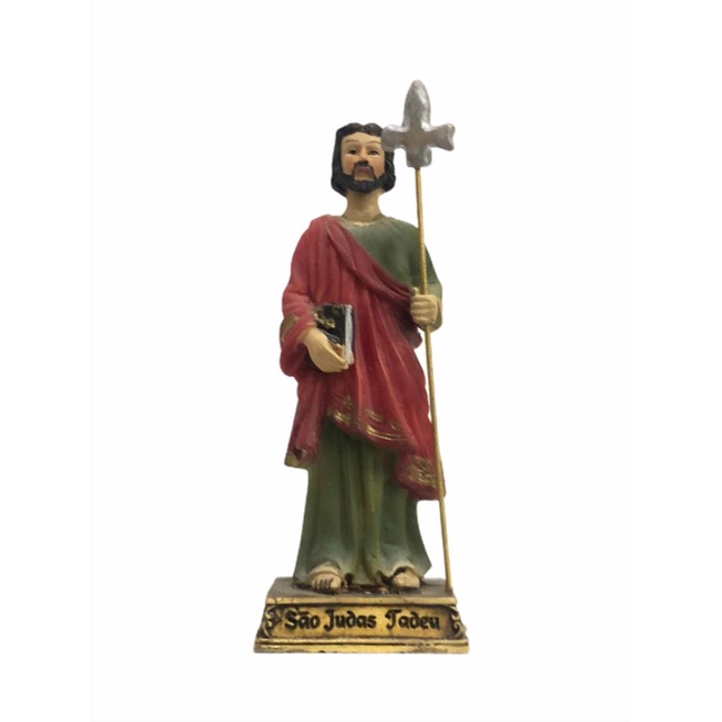 Imagem São Judas Tadeu de Assis 10cm em resina escultura padroeiro protetor causas desesperadas ou perdidas hospitais