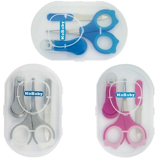 Kit Manicure Infantil Bebê Com Estojo Cortador de Unha Tesoura Lixa Para +0 Meses Premium Kababy