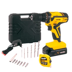 Parafusadeira Furadeira 3/8 12v Bivolt PFV012 Kit Maleta Vonder