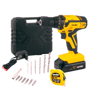 Parafusadeira Furadeira 3/8 12v Bivolt PFV012 Kit Maleta Vonder