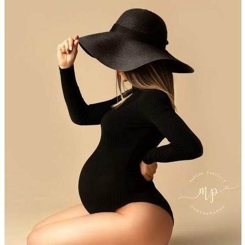 Body Ensaio Gestante Gola Alta Manga Longa Segunda Pele Em Suplex em Oferta na Shopee