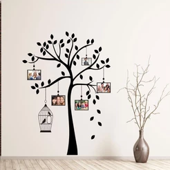 Adesivo Decorativo De Parede Árvore Com Gaiola