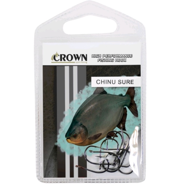 Anzol Crown Chinu Sure Black para Tambas/Pacu/Corimba/Tambacu- 10 unidades (Sem Farpa)