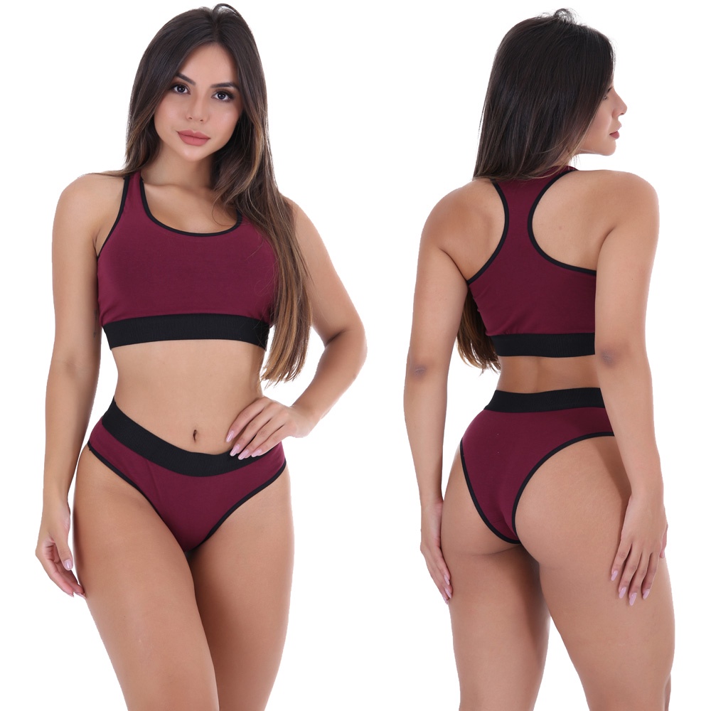 Detalhes do KIT 4 CONJUNTO ALGODÃO PENTEADO MODA FEMININA