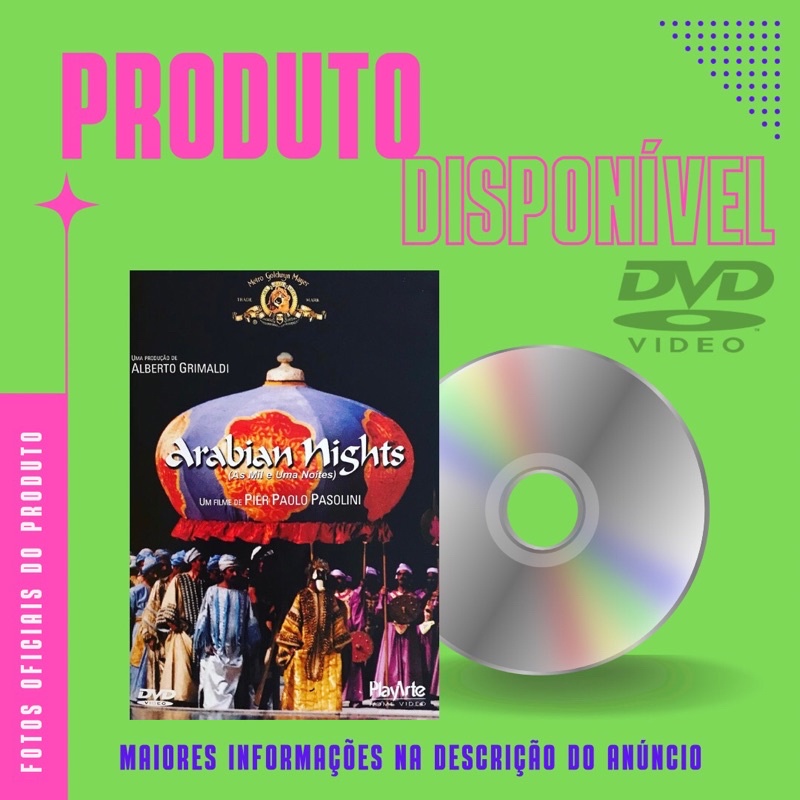 DVD FILME ARABIAN NIGHTS - AS MIL E UMA NOITES - Com: Ninetto Davoli, Franco Citti, Inês Pellegrini
