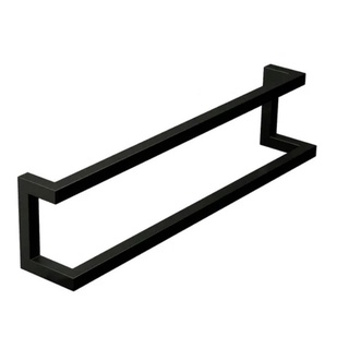 Suporte Porta Toalha Duplo Parede 60cm Toalheiro Preto Semi brilho Industrial Moderno em Oferta na Shopee