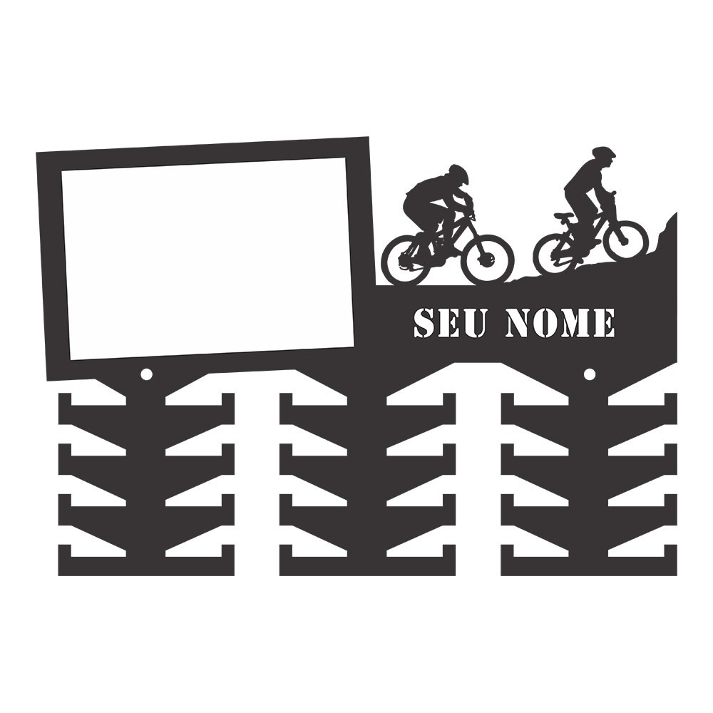 Porta Medalhas Mountain Bike Masculino Em Madeira Mdf 6mm Personalizado. — imagem 2 de 2