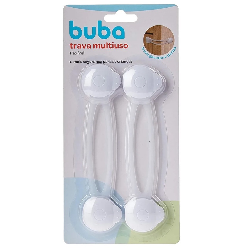 Kit Trava Flexível Gavetas Portas Multiuso Bebês Buba 16cm