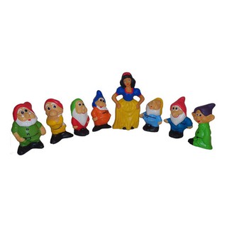 Branca De Neve E Os 7 Anões Enfeite Jardim Em Cerâmica 40 Cm