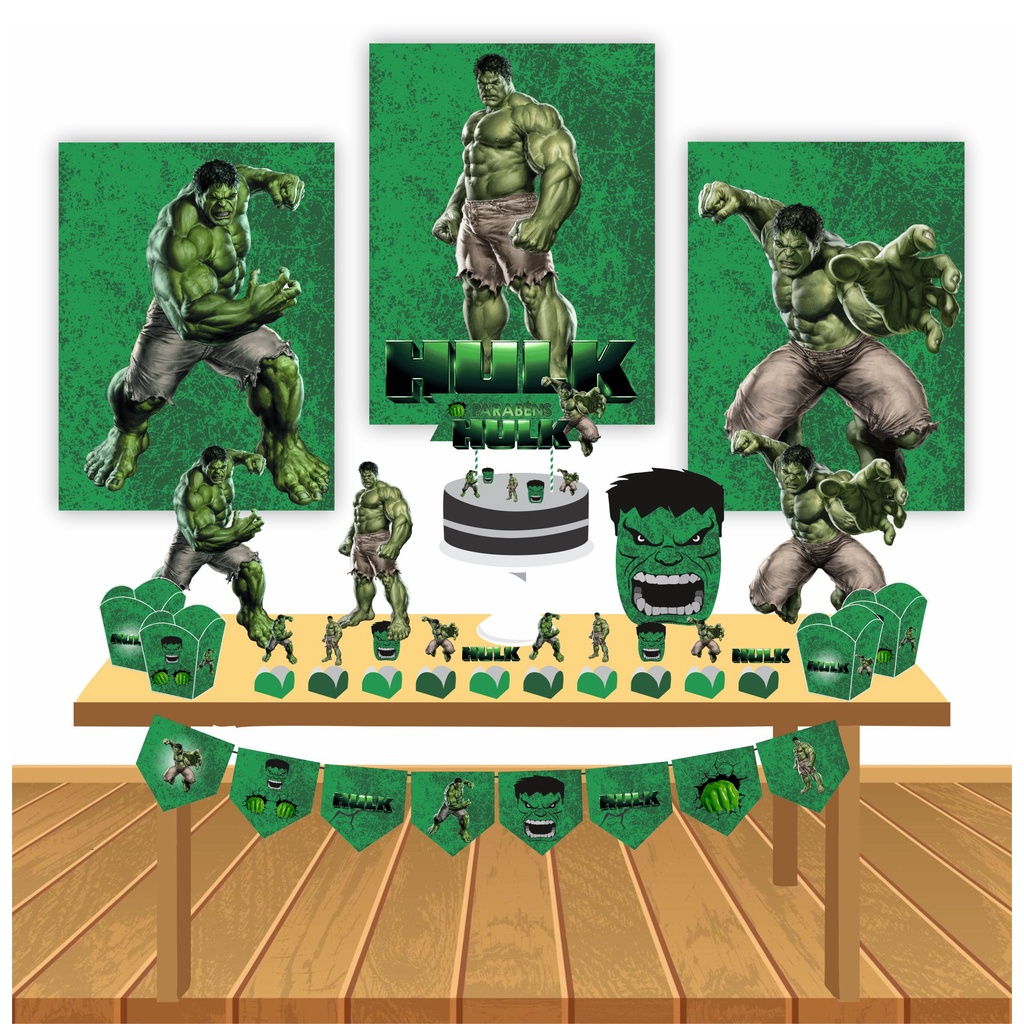 Kit Festa Infantil só um Bolinho Hulk Menino Vingadores Decoração Aniversário em Casa