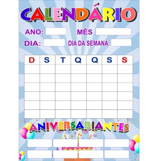 Banner Didático  Calendário 60x80cm em Oferta na Shopee