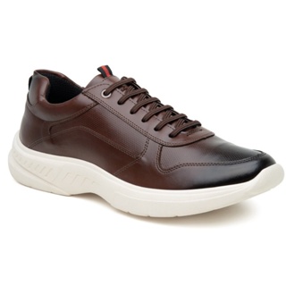 Tênis Casual Masculino Couro Sola Alta Confortável Sapataria Bertelli em Oferta na Shopee