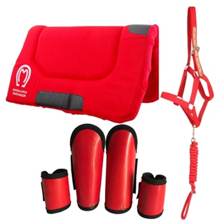 Manta Para Cavalo Cabresto Com Cabo e Jogo de Caneleiras em Oferta na Shopee
