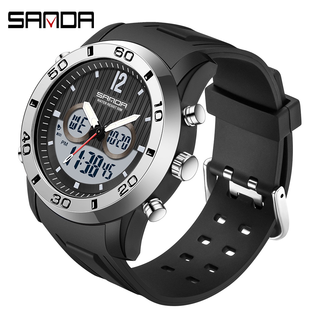 Sanda Calendário Multifuncional À Prova D'água Com Display Duplo LED/Relógio Esportivo De Lazer 3106-10