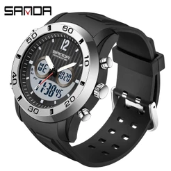 Sanda Calendário Multifuncional À Prova D'água Com Display Duplo LED/Relógio Esportivo De Lazer 3106-10
