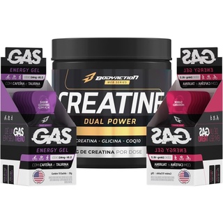 Kit 2x Gas Energy Gel 20 Sachês + Creatina Dual Power 150g