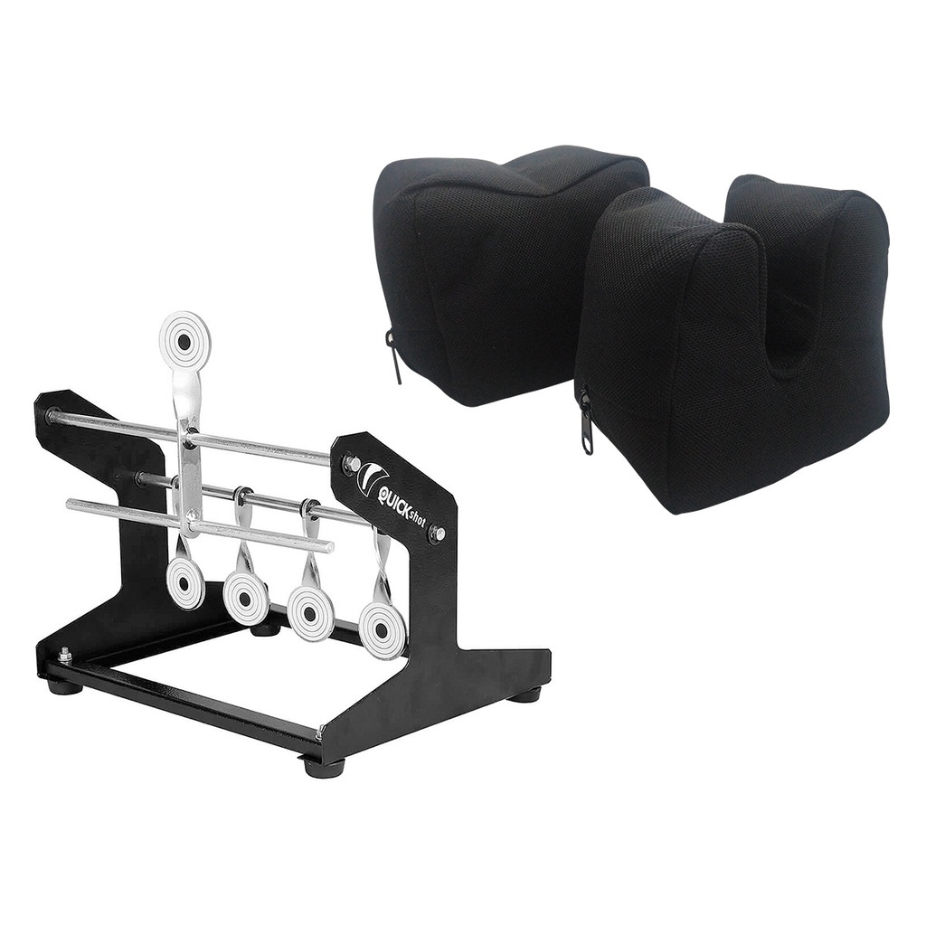 Alvo Aberto Full Metal Quick Shot 5 Pêndulos + Sand Bag Duplo Protect Guns Preto