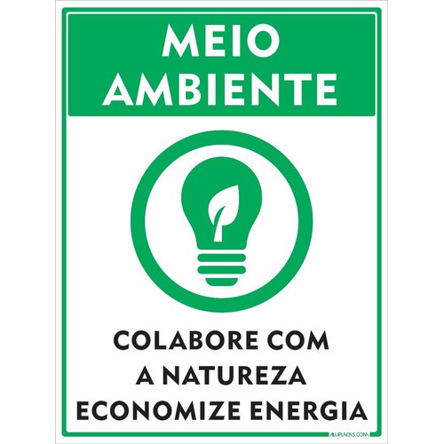 Placa Meio Ambiente Colabore Com A Natureza 30x20cm Alumínio
