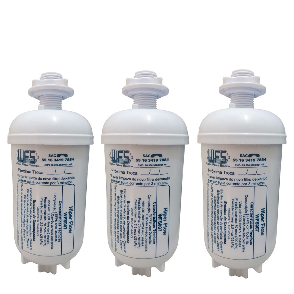 Kit 3 Refil Filtro Vela Compatível Com Bebedouro De Pressão Coluna IBBL Begel Belliere