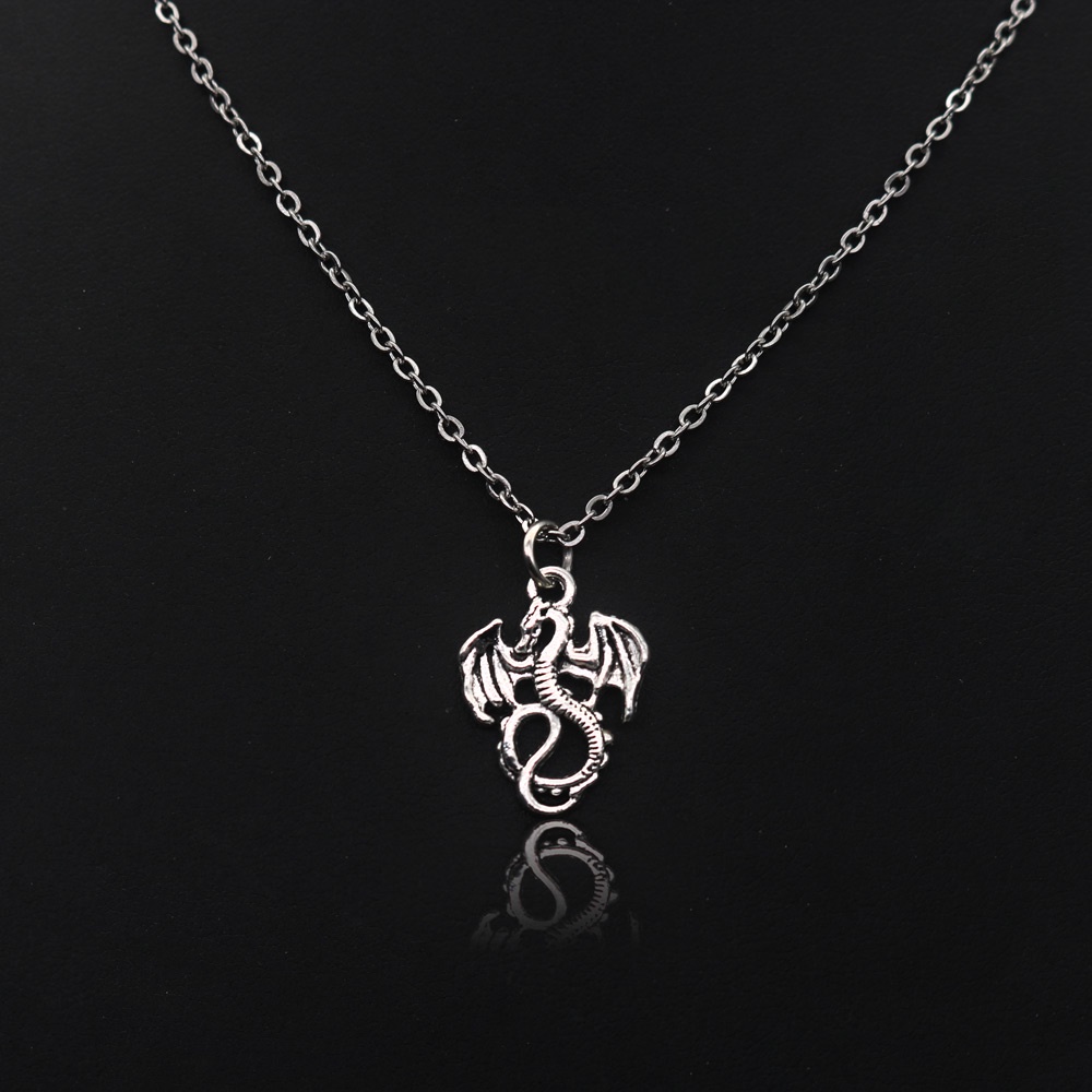 colar corrente masculino feminino mini dragão de guerra estilo Game of Thrones Amuleto