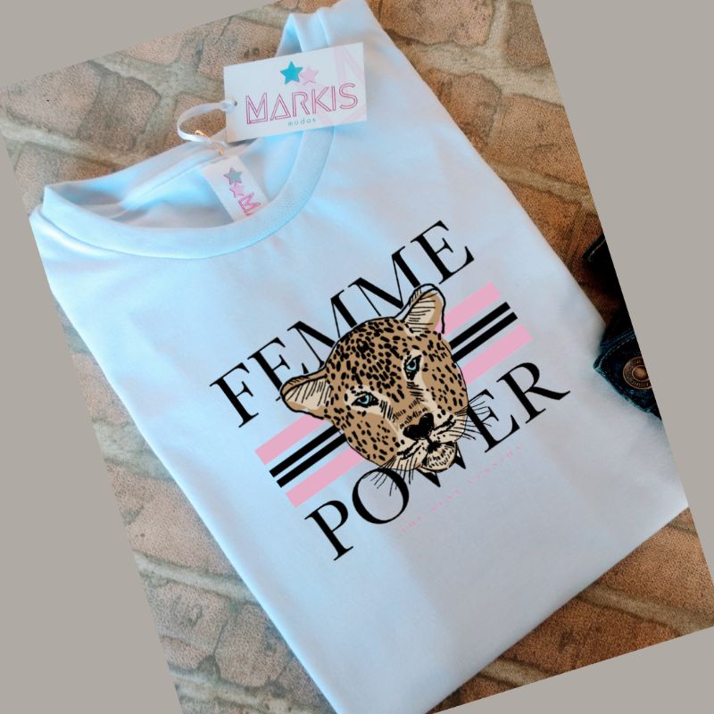 Camiseta feminina t-shirt blusinha FEMME POWER