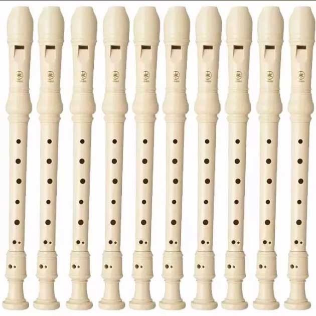 Flauta Doce Germanica Yamaha Soprano Yrs 23 G Kit 10 Flautas