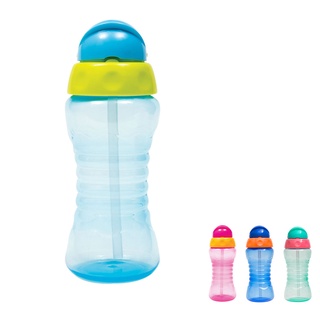Garrafinha Infantil Fresh com Canudo e Tampa Retrátil 300 ml Azul Rosa Buba