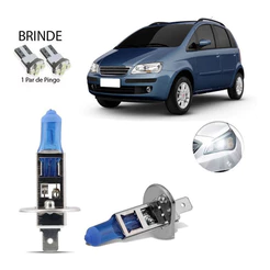 Par Lampada Super Branca 8500k Farol Alto Fiat Idea 2005-14