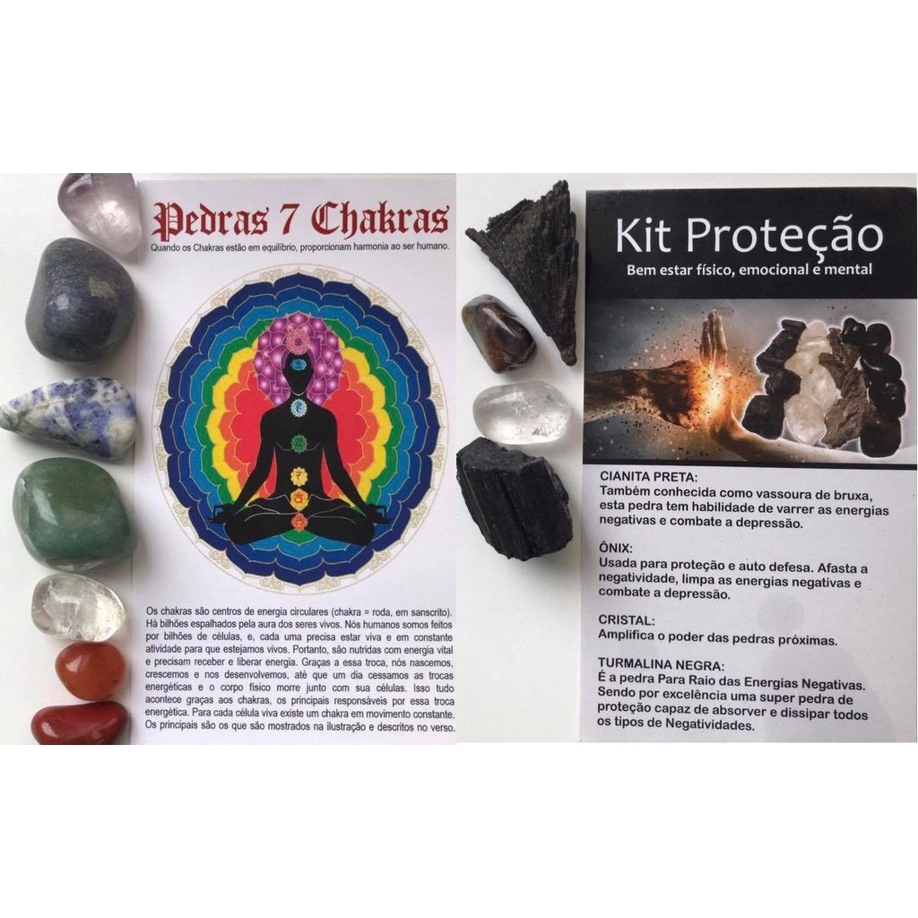 Kit Pedras Para Proteção 7 Chakras Naturais Cristais Shopee Brasil 