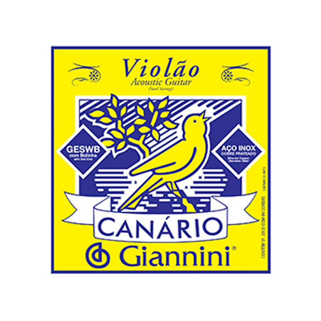 Encordoamento Giannini Canário para Violão Aço .011 com Bolinha GESWB em Oferta na Shopee
