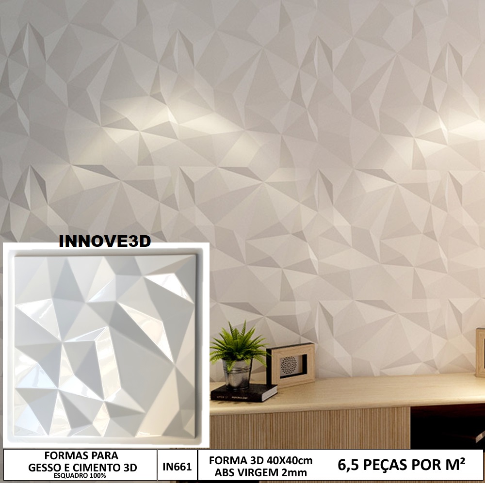 Forma 3d Gesso Prisma 40x40 Abs 2mm Molde para cimento/concreto/gesso 3d