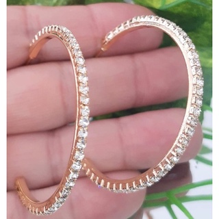 Brinco de Argola Grande Com Strass