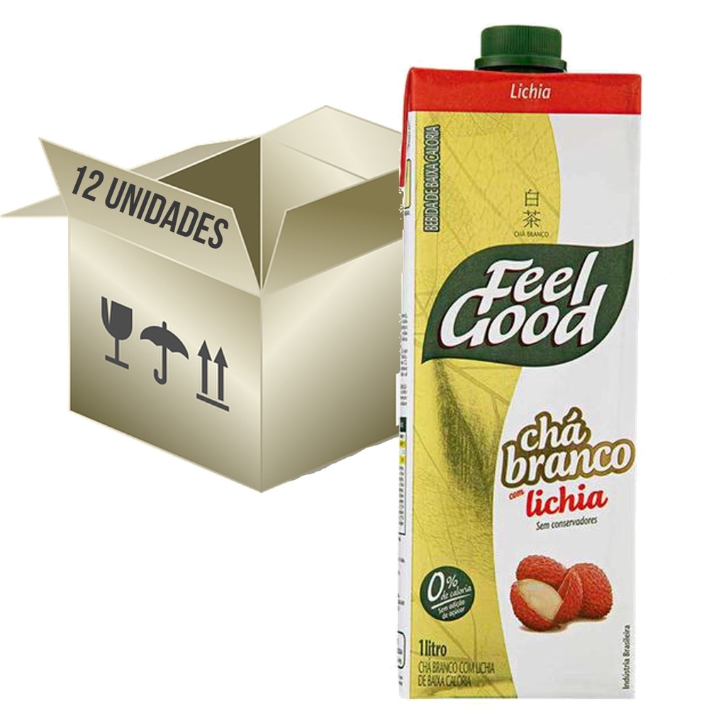 12x Chá Branco Com Lichia FEEL GOOD 1L