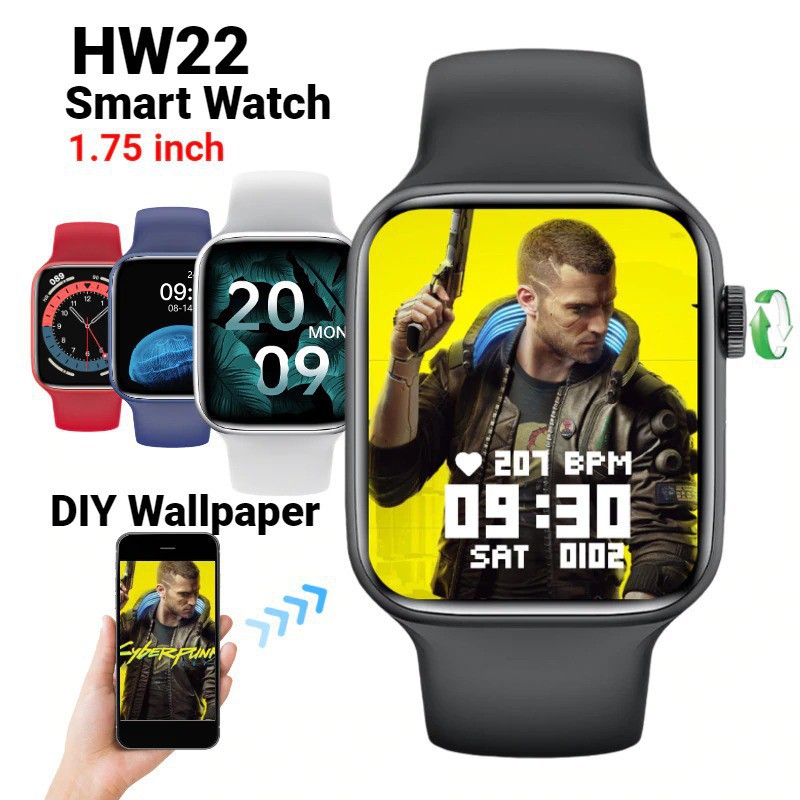 Iwo hw22 ip67 waterproof smartwatch 1.75 inch custom wallpaper