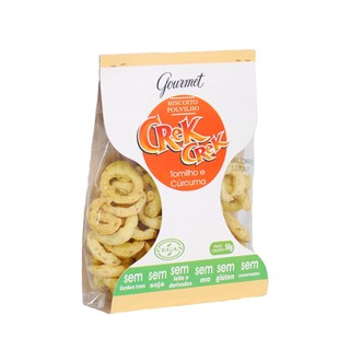 Crek crek Biscoito de Polvilho Vegano Sem Leite, Saudável, Sem Glúten Tomilho e Curcuma