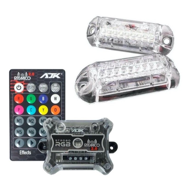 STROBO RÍTMICO 2.0 AJK SOUND COLORIDO  PROGRAMÁVEL