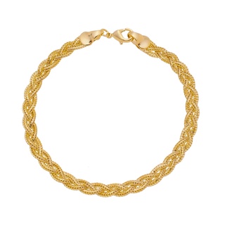 Pulseira Trançada Feminina Amoeto Semijoia Banhado Ouro 18k